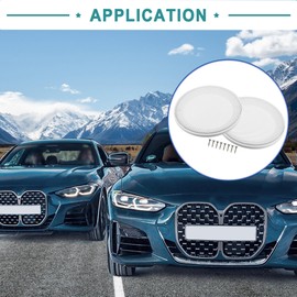 ACROPIX 4" Auto Speaker Cover Mesh Subwoofer Grill Horn Guard with 8 Screws Metal ABS White - Pack of 2