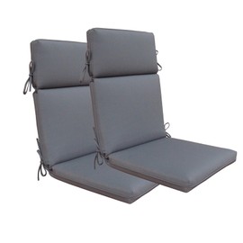 BOSSIMA Indoor Outdoor High Back Chair Cushions Replacement Patio Chair Seat Cushions Set of 2 Olefin Deep Grey