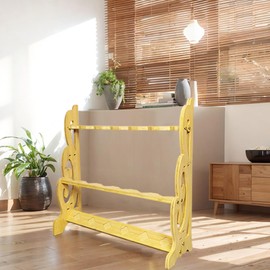 Sword Stand Display Floor Sword Stand Katana Holder 6 Tier Samurai Sword Display Stand, Wooden Vertical Sword Rack Multilayer Decorative Swords Hanger, Adjustable Large Lightsaber Wand Display Shelves