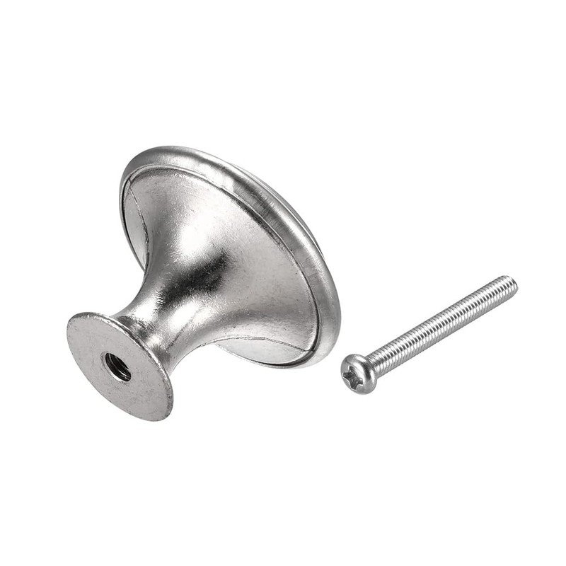 JUSTMAE 8 PCS Cabinet Knobs, Stainless Steel Round Drawer Knobs