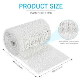 Preboun Plaster Cloth Gauze Bandages Roll Bulk Plaster Strips for Paper Mache, Belly Casting and Hobby Craft, Art, Mask Making, Scenery Construction, Each Roll 5 Yards (4 x 180 Inch)(50 Pack)