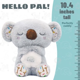 Breathing Stuffed Animal, Anxiety Relief Koala, Mush Plushies for Anxiety and Sleep, Four Gear Adjustment, Volume Control, Rhythmic Breathing Motion with Music Lights, for Newborns 0+ Months