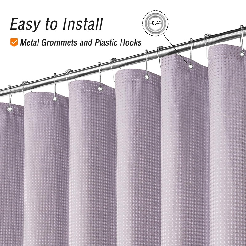 Gibelle Extra Long Shower Curtain 72 x 84, Tall Waffle