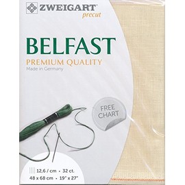 Zweigart 32 Count Belfast Linen Cream 50x70cm (19.5x27.5 inches)- Fat Qtr
