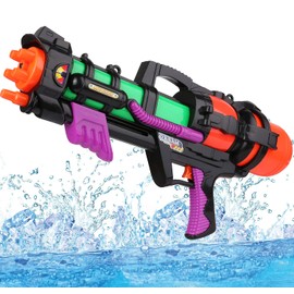Roxie Water Guns for Kids and Adults with 1500CC High Capacity 40 Ft Long Range Shooting Water Blaster Squirt Guns Swimming Pool Beach Sand Water Fighting Toy for Boys Girls, Red, 22 Inch