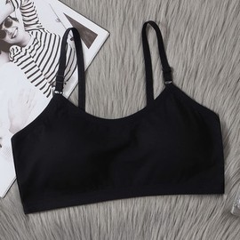 Herepai - brasier de entrenamiento sin costuras de algodón sin costuras, Color puro, paquete de 4, 12-16 Años