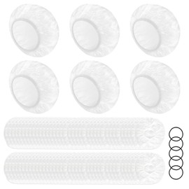Pack of 100 Disposable Shower Caps and 5 Hair Bands, 52 cm Plastic Shower Cap, Width, Thickness, Waterproof, Elastic Hair Cap, Clear Shower Cap, Shower Cap for Salon, Spa, Hotel, Shower, Home Use