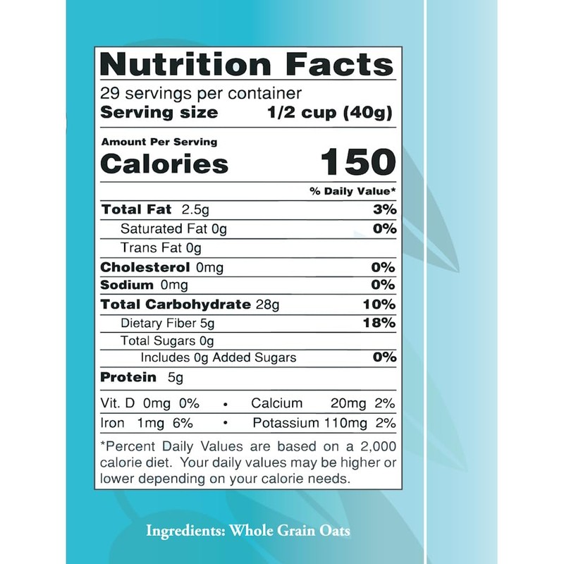 PureOats Gluten Free Rolled Oats, Whole Grain, 41 oz Bag