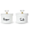 HAOTOP Salt and Pepper Bowls with Crystal Lid, 12.5 oz