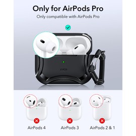 ESR for AirPods Pro 2nd Generation Case, Compatible with Airpods Pro Case 2nd/1st Gen (2023/2022/2019), Compatible with MagSafe, Powerful Drop Protection, Magnetic Lid, Black