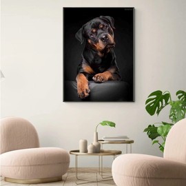 DVWIVGY DIY 5D Rottweiler Dog Diamond Painting Kits for Adults Full Round Drill Dog Diamond Art Painting Gem Art Craft for Home Wall Decor Gift 12 x 16 inch