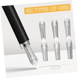 Gadpiparty Pack of 30 Replacement Nibs for Fountain Pen, Stainless Steel Pen Tips for Calligraphy, Various Sizes (1 + 3 + 1.5 + 2.5 + 0.5 + 2 Each 5 Pieces), Suitable for Students and Beginners