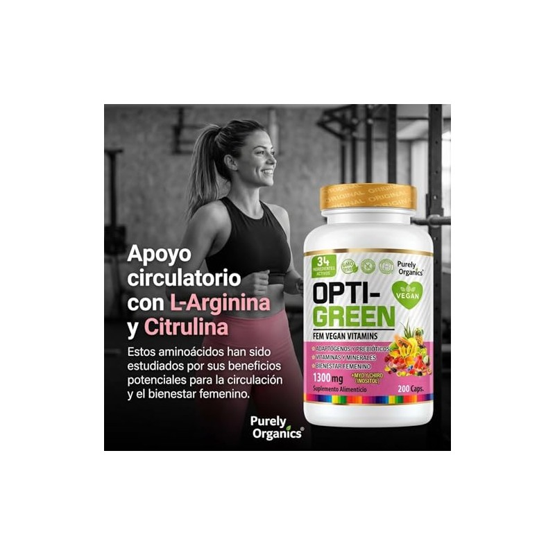 Opti Green Fem Vitaminas Mujer Inositol Myo Chiro Nac Adaptógenos