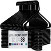 Ultra Heavy Duty Plastic Clothes Hangers - Black - Durable