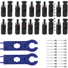 10 Pairs Solar Connectors,2PCS Wrench Spanner Set,Panel Cable Connectors Male/Female Waterproof Connecters,1000V 30A Connecters