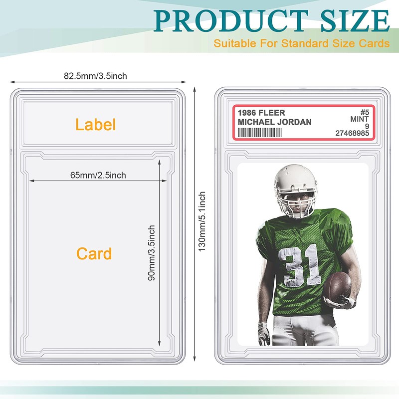 Trading Cards Protector Case Acrylic Clear Baseball Card Holders with