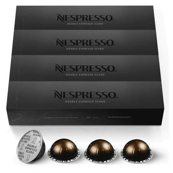 Nespresso Vertuo Double Espresso Scuro 40 Capsules, 4x Sleeves of 10