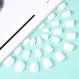 Brishow False Nails Foot False Toenails Ballerina Acrylic Toenails for Sticking Press on ToeNails Pack of 24 for Women and Girls (a)