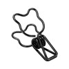 100Pcs Binder Clips Cute Bear Hollow Strong Clamping Force Metal