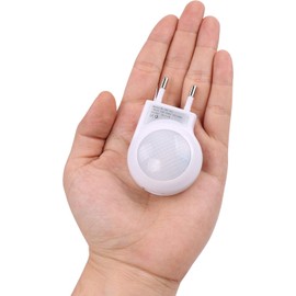 4 Pack of White EU 2-pin Plug - Portable Plug-in 0.7W Travel LED Night Light with Light Sensor Controlled Dusk to Dawn, No USB Port