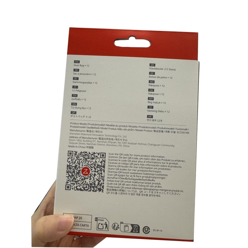 Roborock SCCD01RR Disposable Dust Bag (12 Pieces) Compatible with H5