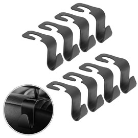 Uadme Pack of 8 Hooks Chair Back Car Seat Hanging Back Seat Storage Supplies Car Headrest Hook Seat Purse Holder ABS Bag Holder Universal for Vehicle Clothing Coat Bags