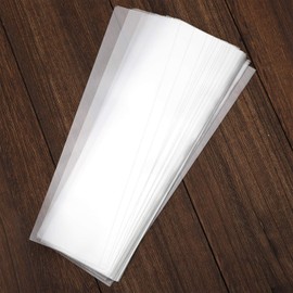 Nobranded 100 pcs Clear 2" x 10" Flat Cello Cellophane Bags Poly Treat Bags 2.8 mils for Gift Wrapping, Bakery, Cookie, Candies, Toast, Dessert, Party Favors Packaging with Color Twist Ties