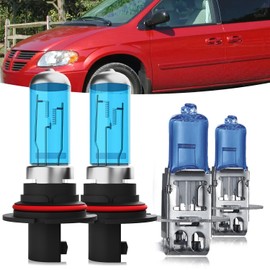 TTDBDAN Halogen Headlights Fit For Dodge Grand Caravan 1996-2000 Headlight Bulbs,9007/HB5 High/Low Beam + H3 Fog Light Bright Light Combo,Plug And Play,Pack of 4