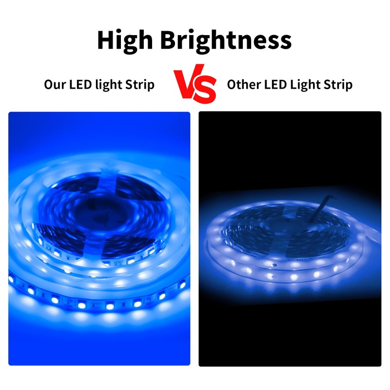 iNextStation 12V LED Strip Light Blue, 16.4ft/5M SMD5050 LED Strip