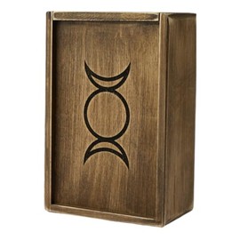 CRAFTERIAN Brown Wooden Tarot Card Box/Case/Holder - Brown - for Most Standard Size Tarot Cards (Fits Deck Size with Box Measuring 5,51 x 3.54 x 1,96)