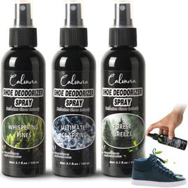 (3-Pack) Calvana Extra Strength 5.1 fl.oz Shoe Deodorizer Spray - 3 Scents, Over 2000 Sprays, Shoe Smell Remover, Odor Eliminator, Portable & Travel-Friendly, Long-Lasting, Total 15.3 fl.oz