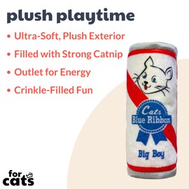 Huxley & Kent Cat Toy | Cats Blue Ribbon | Nappy Hour Strong Catnip Filled Cat Toy | Soft Plush Kitty Toy with Catnip and Crinkle | Kittybelles
