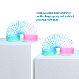 PowerTRC 12 Pcs Slinky Toys for Kids Goodie Bag Stuffer Rainbow Slinky Party Favors Spring Toy Slinkies for Carnival Prize Classroom Exchange Gifts (2.5 inches)