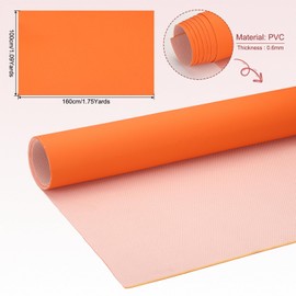 PATIKIL 63x39.4in Faux Leather Sheets, Faux Leather Fabric Sheets Vinyl Fabric Synthetic Soft Waterproof PU for Replacement Upholstery Car Furniture Sofa Boat Marine, Orange Red
