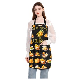 JXGZSO Cornbread Kitchen Apron Cornbread Lover Gift I'm Just Here For The Cornbread Apron Funny Gluten Free Food Gift (Cornbread Apron)