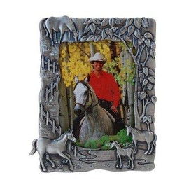 3.5" X 5" 4 Horse Pewter Frame