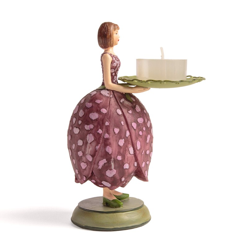 Rosemarie Schulz Decorative Figurine Tea Light Holder Chessboard Flower Girl