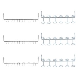 HARFINGTON 6pcs Pegboard Screwdriver Plier Holders Organizer Peg Board Tool Utility Hooks Accessories Shelving Display Multi-Ring Tool Racks for Shop Store Workbench, Silver