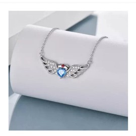 Fashion Jewelry HEART HEALTH CARE ANGEL WING RN pendant 18" 925 Sterling Silver plated Necklace