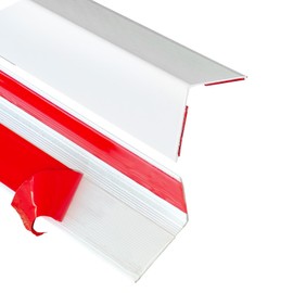 NeatiEase Aluminum Corner Guards, Peel and Stick Metal Corner Protector Molding Trim for Wall Door Frame Cabinet Protection, White, 4ft x 0.8in (2pcs)