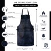 LeatherShire Black Wax Full Grain Leather Bib Apron Butcher Apron