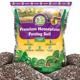 DUSPRO Recycle Pre-Mixed House Plant Potting Mix 7in1 with Potting Soil Indoor Plants, Tropical Indoor Potting Soil with Pine Bark, Pumice, Coco Coir, Perlite, Worm Castings, Gypsum, Peat Moss 4QRT