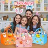 3Pcs Large Easter Baskets Bags with Handles Portable Felt Tote