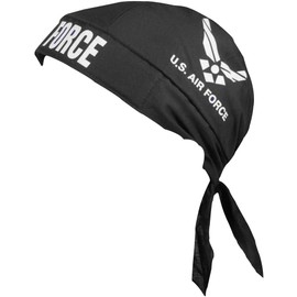 Air Force Du Rag Black Skull Cap Made in the USA Bandana Headwrap