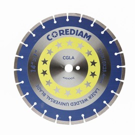 COREDIAM 14 Inch Diamond Blade, Laser Welded Universal Blade with 10mm Segment Height for Cutting Concrete, Reinforced Concrete, Concrete slabs, Wet/Dry Cut, 1" Arbor