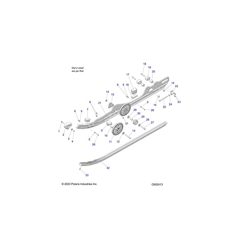 Polaris Timbersled Jounce Bumper, Rear, Genuine OEM Part 5521498, Qty
