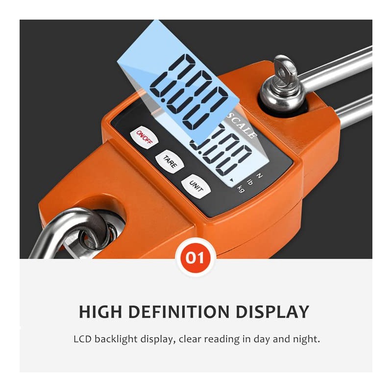 Electronic Hanging Weight Scale,LCD Digital Balance Hook Scale,kg/lb/N weighting Unit,