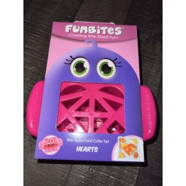 FunBites Kids Food Cutters Set Of 6 Bite-Size Shapes: Hearts Triangles Squares