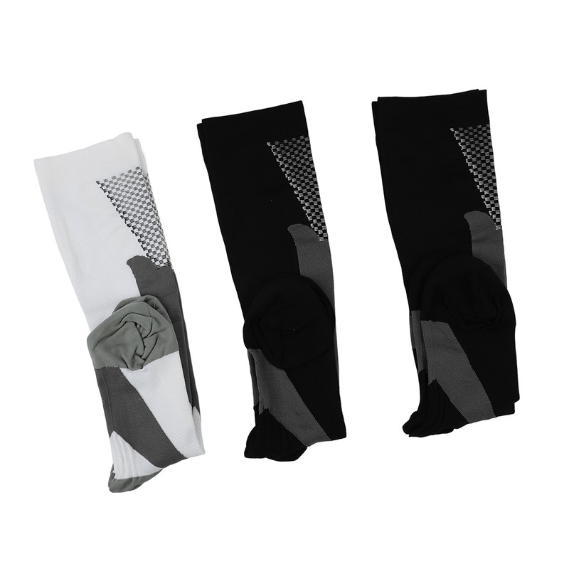 3 Packs Compression Socks Nylon Wire Ventilate Athletic Calf Socks