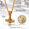 Prosteel Gold Thors Hammer Necklaces For Men Boy Mjolnir Pendant